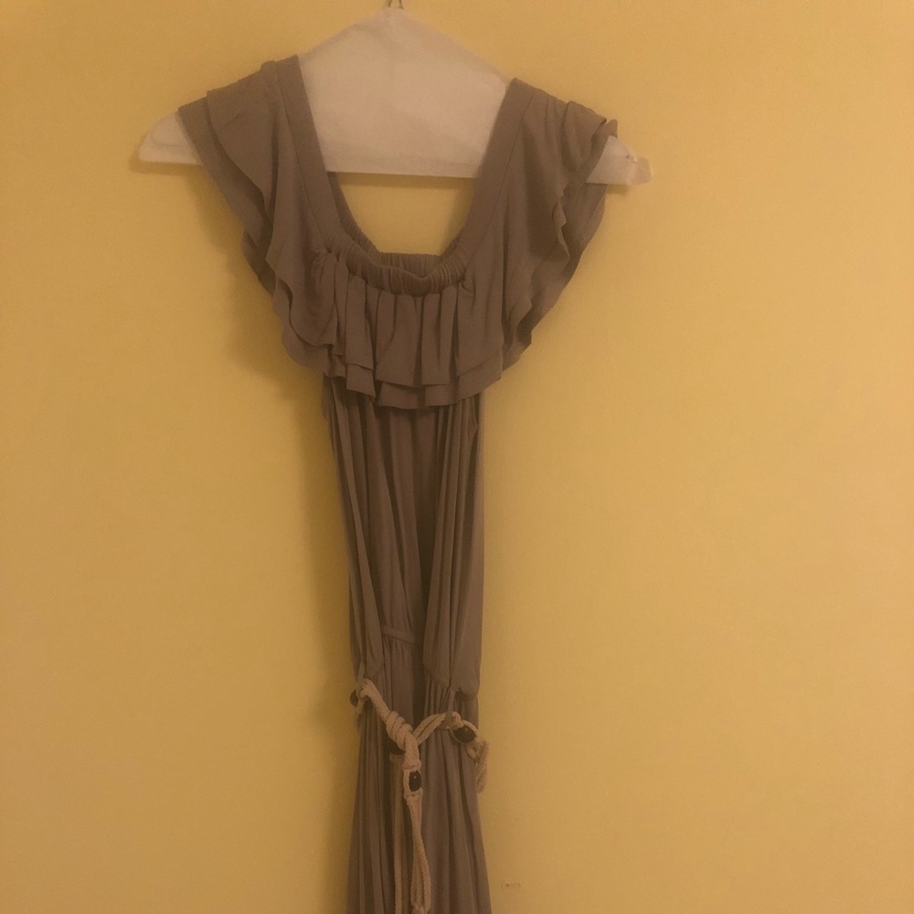 Off the shoulder dress belted
